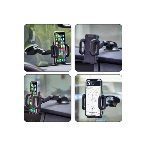 Suport telefon auto cu ventuză pentru parbriz, braț rotativ 20 cm (SS-01)