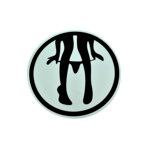 Abțibild auto Lady rotund alb-negru, pentru personalizare, cod CLXT-314