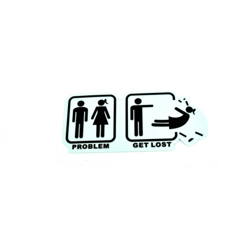Abțibild „Problem Get Lost” – sticker amuzant pentru auto și laptop, cod CLXT-326