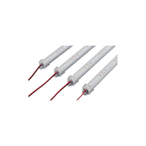 Bandă LED rigidă 5630 cu profil aluminiu 886AL, 1 m, 12V, 18W, lumină albastră 6000K