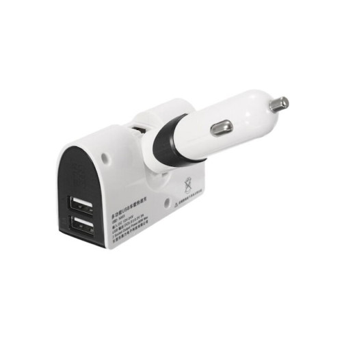 Încărcător auto 2xUSB 3.1A cu 2 prize brichetă, 12V/24V, universal (OEM)