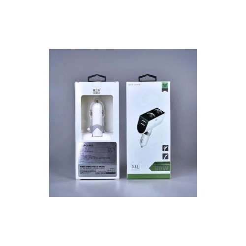 Încărcător auto 2xUSB 3.1A cu 2 prize brichetă, 12V/24V, universal (OEM)