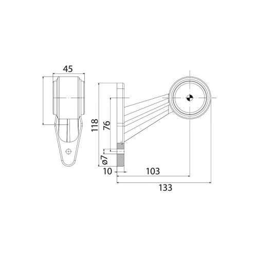 Lampă gabarit LED 12–30V cu braț flexibil din cauciuc, set 2 bucăți FT-009C