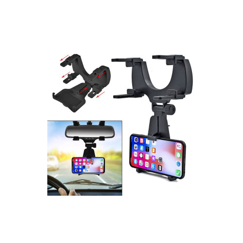 Suport telefon auto cu prindere la oglinda retrovizoare, rotire 240° (STQ8)