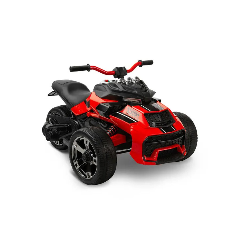 ATV electric pentru copii Leziter cu 3 roți, 12V, roșu, cu lumini și Bluetooth