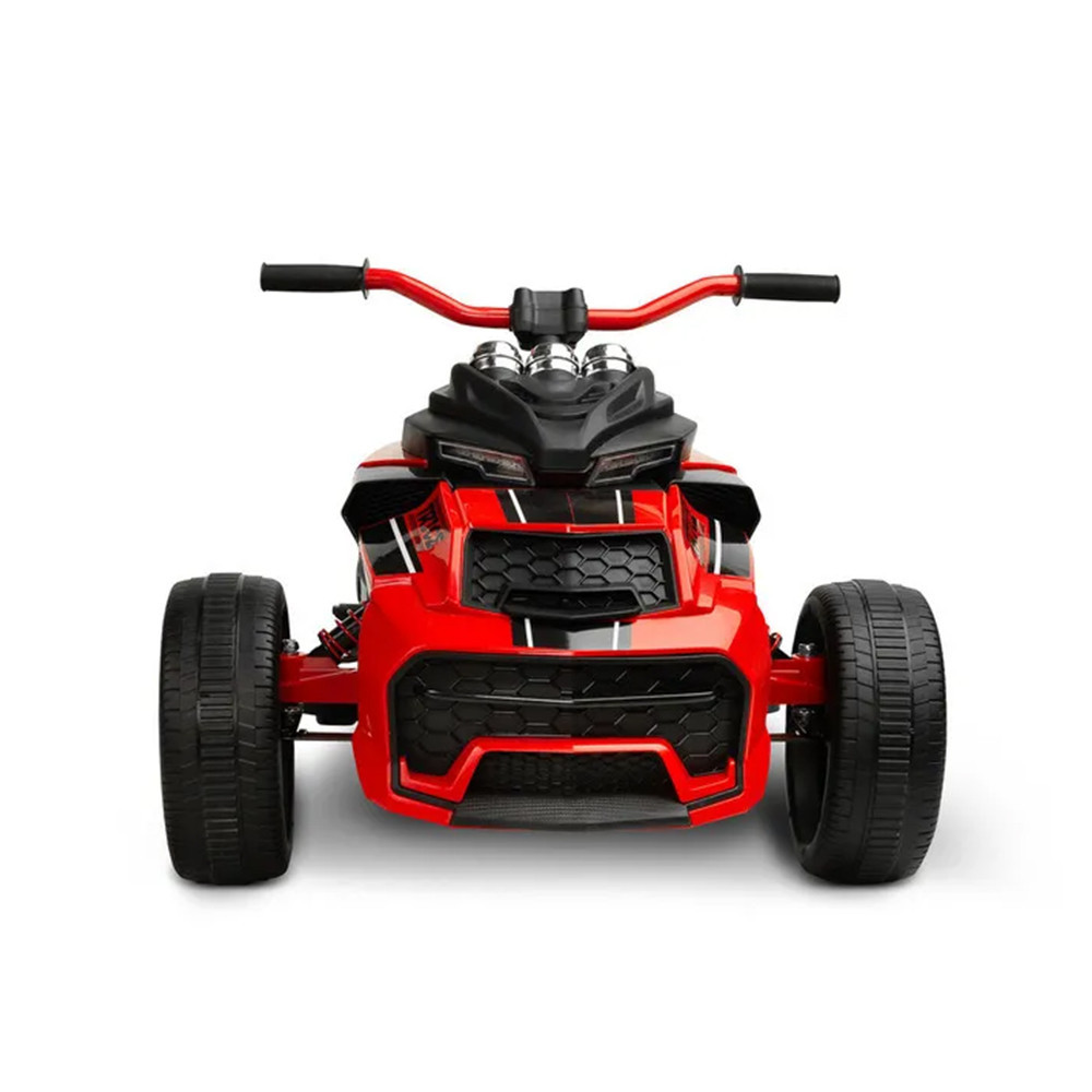 ATV electric pentru copii Leziter cu 3 roți, 12V, roșu, cu lumini și Bluetooth