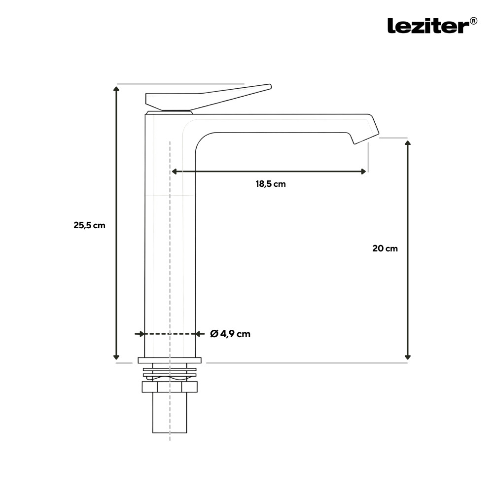 Robinet lavoar înalt Leziter Arno, crom lucios, monocomandă