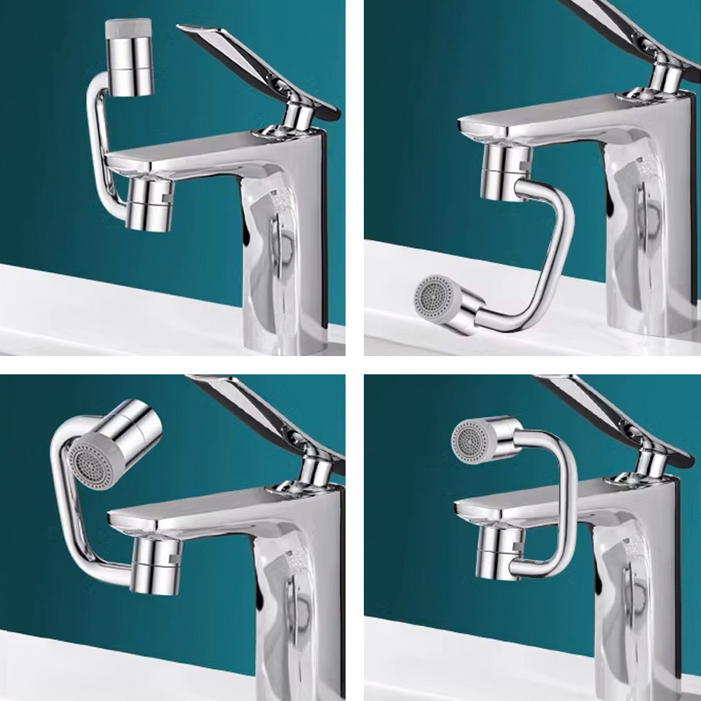 Extensie flexibilă pivotantă pentru robinet Leziter, 360°, 2 jeturi, negru mat, 22 mm