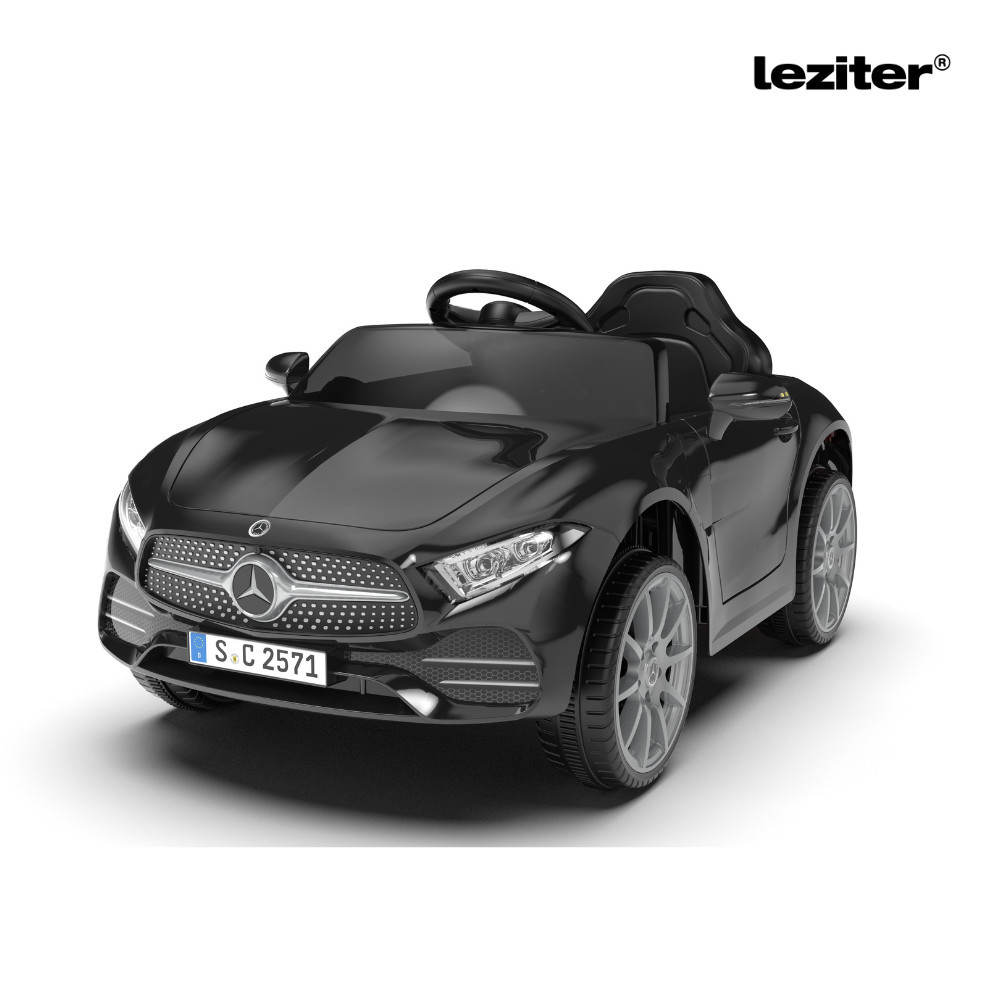 Leziter mașină electrică pentru copii Mercedes-Benz CLS 350, neagră, 12V, telecomandă 2.4G