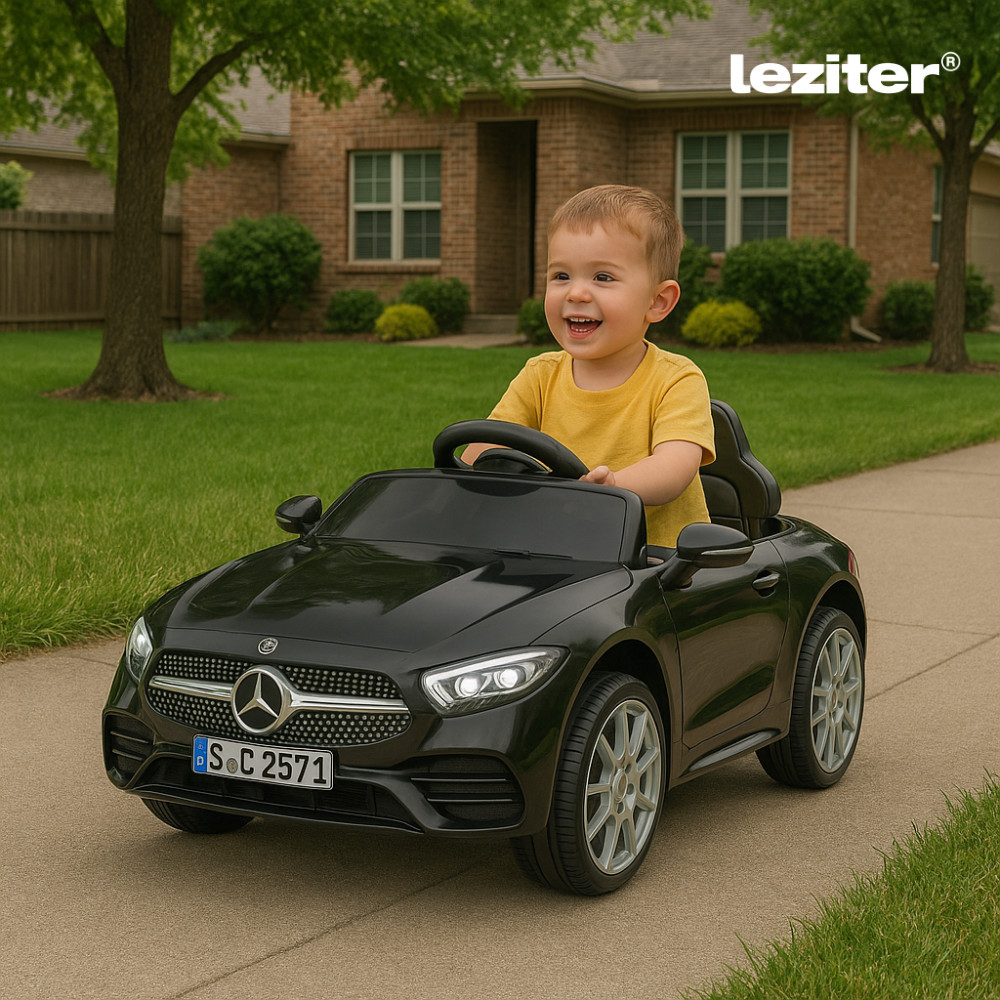 Leziter mașină electrică pentru copii Mercedes-Benz CLS 350, neagră, 12V, telecomandă 2.4G