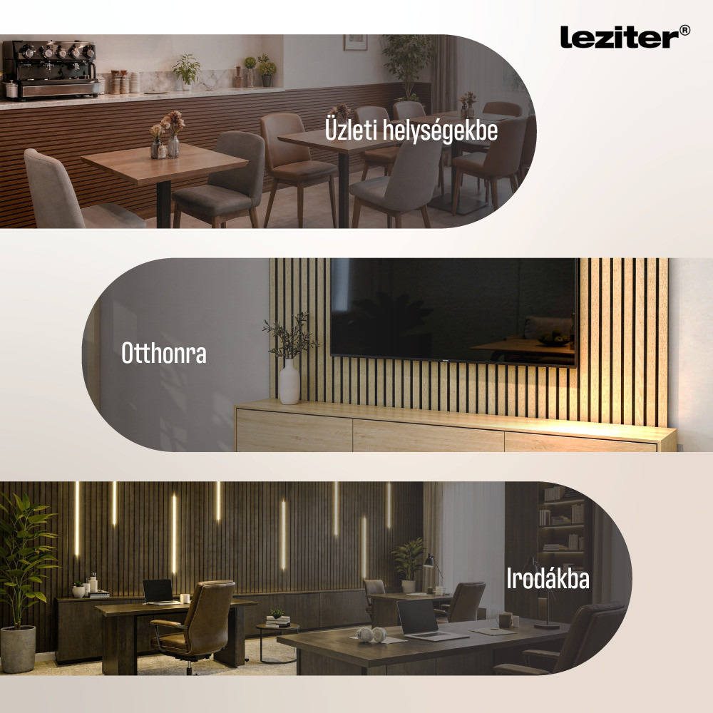 Leziter panou acustic de perete cu efect bambus, lamele 260x60x1,8 cm