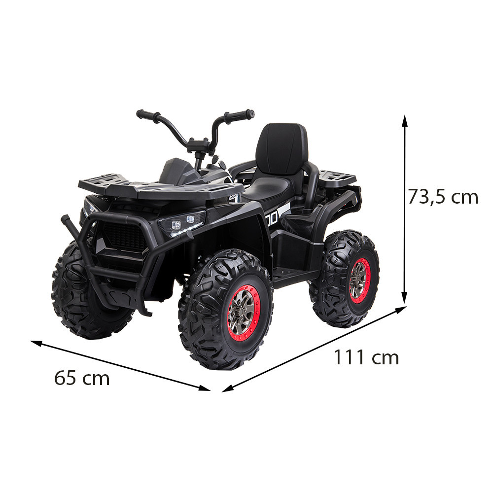 ATV electric pentru copii Leziter Quad XL 12V, negru, cu telecomandă 2.4G