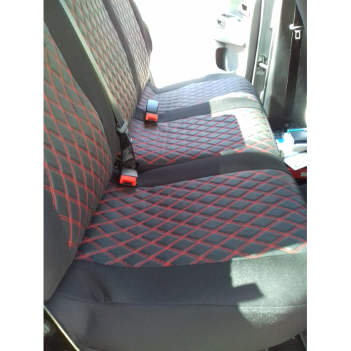 Set huse scaune dedicate VW Amarok 2010+ bancheta fractionata, model romb