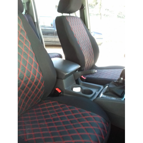 Set huse scaune dedicate VW Amarok 2010+ bancheta fractionata, model romb