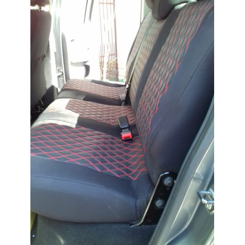 Set huse scaune dedicate VW Amarok 2010+ bancheta fractionata, model romb