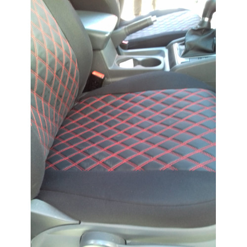 Set huse scaune dedicate VW Amarok 2010+ bancheta fractionata, model romb