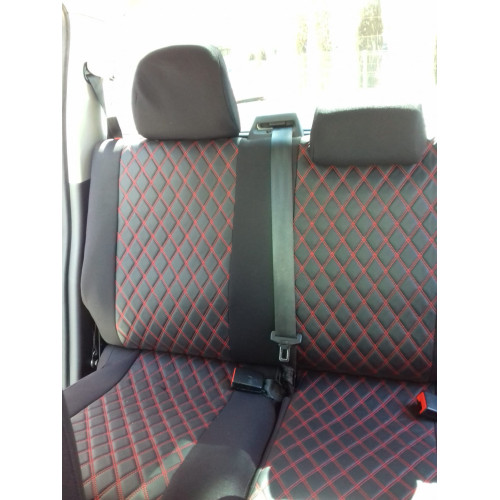 Set huse scaune dedicate VW Amarok 2010+ bancheta fractionata, model romb
