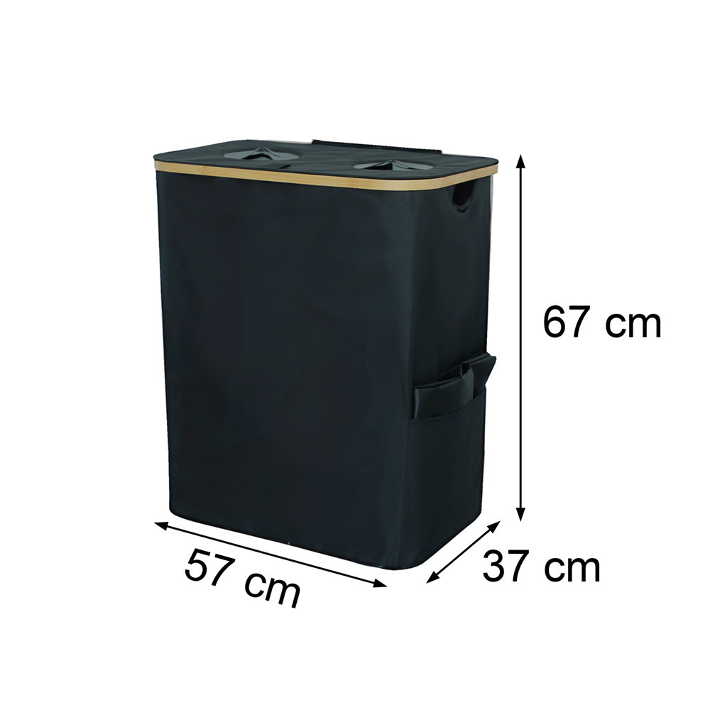 Colector selectiv pentru sticle Leziter, 2 compartimente, 140 L, negru
