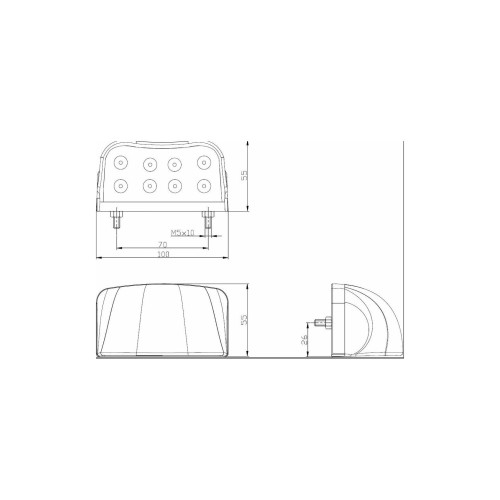 Lampă număr LED Fristom FT-026 12-24V, 100x55 mm pentru remorcă