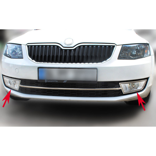 Ornament cromat pentru proiectoare Skoda Octavia III (2013-2016) din inox 304