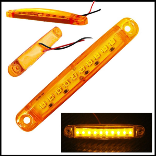 Lampa laterala LED portocalie 12-24V cu 9 SMD, compacta, pentru vehicule