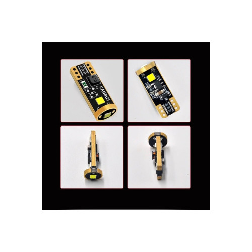 Set becuri LED T10 12V Canbus Premium, 3SMD 3030, 400lm, lumină albă