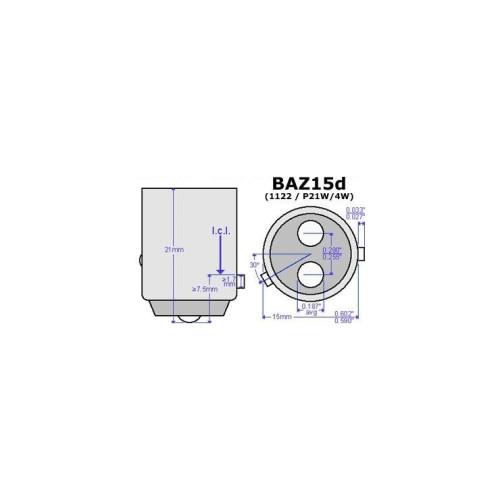 Bec auto 2 faze asimetric 12V BAZ15D P21/4W Narva, cod 17881