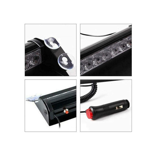 Lampă stroboscopică LED 12V 8W pentru parbriz, cu ventuze și 3 moduri (TL109)