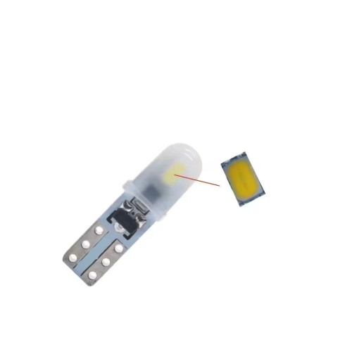 Set 2 becuri LED T5 24V CANBUS nonpolar, 2xSMD 3014 (Alb/Albastru/Rosu)