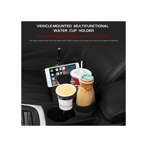 Suport pahar auto multifuncțional cu compartimente pentru telefon și accesorii, FS-008