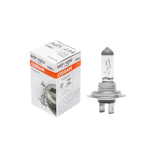 Bec halogen auto Osram H7 12V 55W cu soclu PX26D, pentru faruri