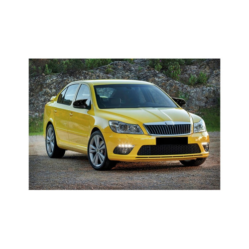 Set capace oglindă tip Batman, negru lucios, pentru Skoda Octavia II 2009–2013