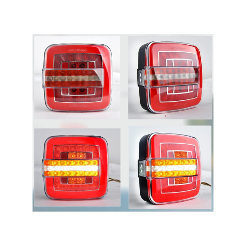 Lampă stop pătrată LED SMD 24V cu semnalizare dinamică, 5 funcții