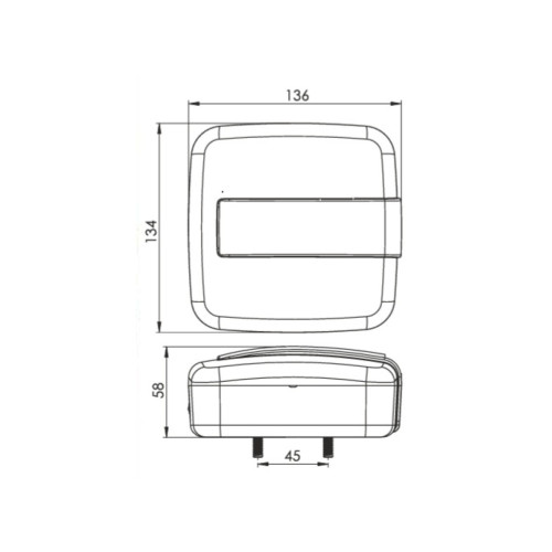Lampă stop pătrată LED SMD 24V cu semnalizare dinamică, 5 funcții