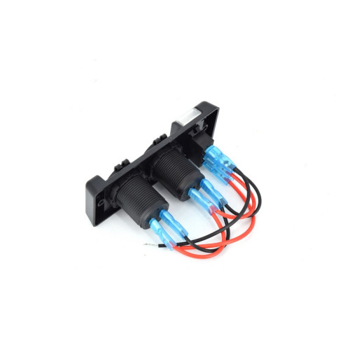 Panou întrerupător 12V cu priză brichetă și 2 porturi USB, iluminare roșie SP-030