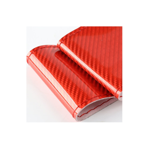 Husă volan din piele perforată M 38 cm, roșu/carbon, cu ac și ață (LUXFST02)