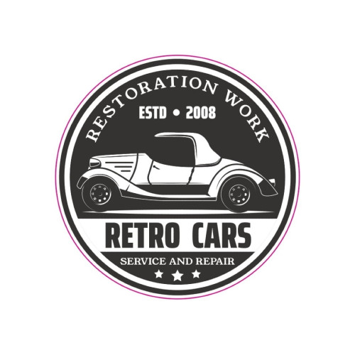 Autocolant Retro Cars din vinil ORACAL, 13 cm, pentru auto si hobby