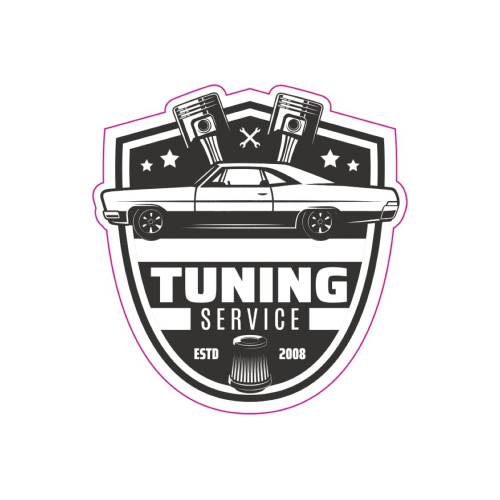 Abțibild Retro „Tuning Service” 13 cm, vinil ORACAL – TAG 013/T2