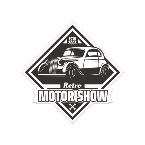Abțibild Retro Motor Show 13 cm din ORACAL – TAG 018/T2, stil vintage