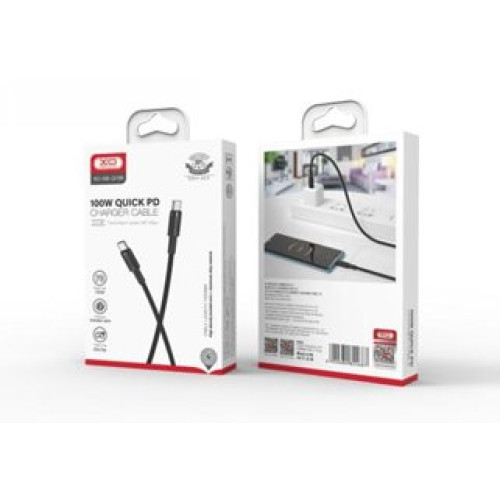 Cablu USB-C la USB-C 100W PD Quick Charge, transfer date, 1,5 m, negru