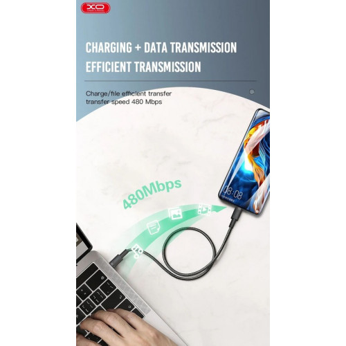 Cablu USB-C la USB-C 100W PD Quick Charge, transfer date, 1,5 m, negru