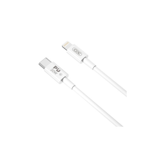 Cablu USB-C la Lightning 20W PD pentru încărcare rapidă iPhone, 1 m, alb