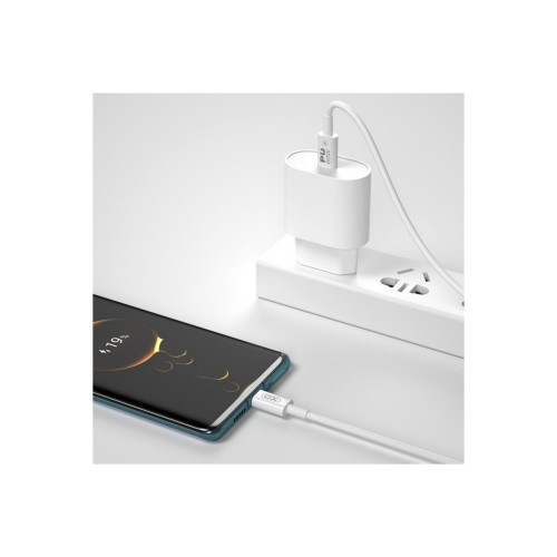 Cablu USB-C la Lightning 20W PD pentru încărcare rapidă iPhone, 1 m, alb