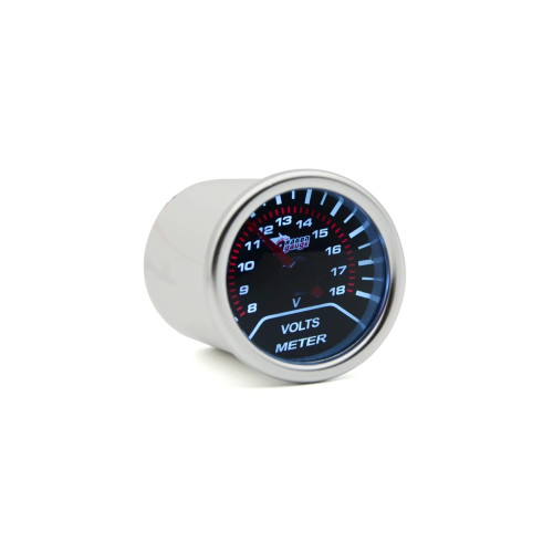 Voltmetru auto universal pentru bord 52 mm, iluminare LED albă, 12V (HAO-VOLT1)