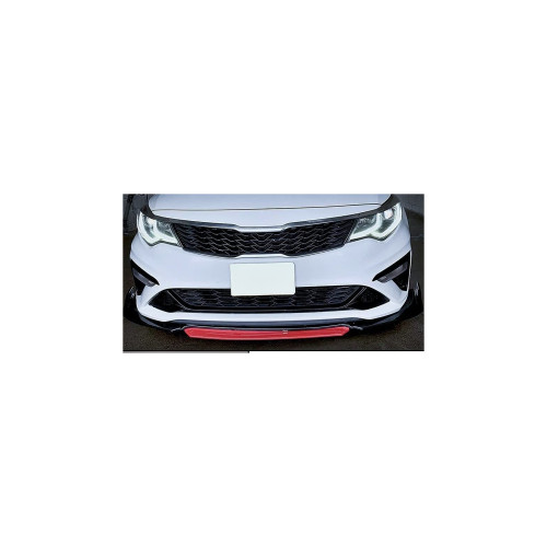 Prelungire bară față universală tip spoiler ABS negru lucios cu roșu, 175 cm