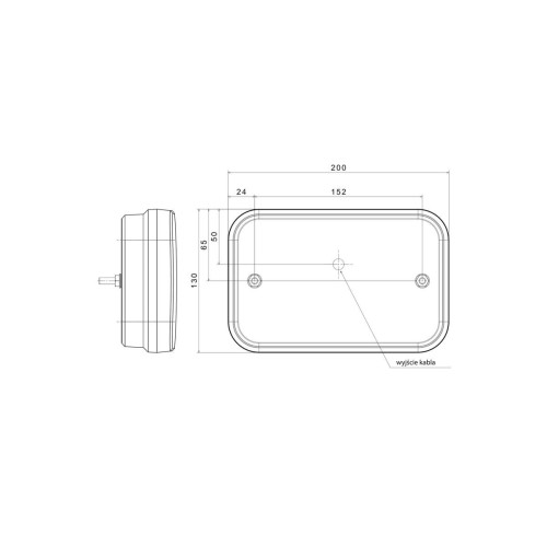 Lampă spate LED 200x130 mm, 5 funcții cu ceață, Fristom FT-270 L NT PM