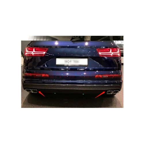 Set ornamente tobă negru din inox 304, compatibil Audi Q7 2016–2019 (2 buc.)