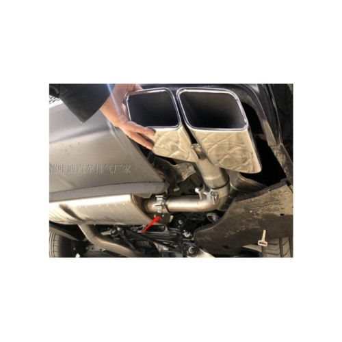 Set ornamente tobă negru din inox 304, compatibil Audi Q7 2016–2019 (2 buc.)