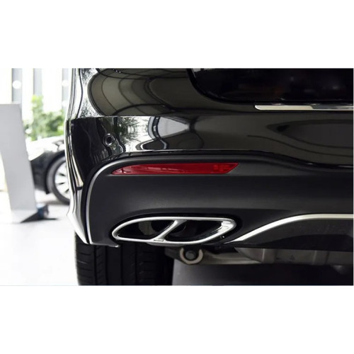 Set ornamente toba argintii inox 304 pentru Mercedes Clasa C W205/S205 AMG (2 buc)