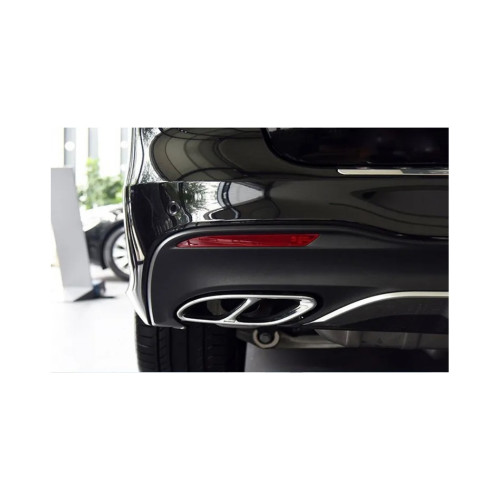 Set ornamente toba negru inox 304 pentru Mercedes Clasa C W205/S205 AMG (2 buc)